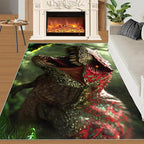Dinosaurs Rugs for Bedroom - 5x6 Area Rug - 3D Dinosaurs Rugs for Living Room, Forest Animals Rug, Non-Slip Washable Home Decor Carpet