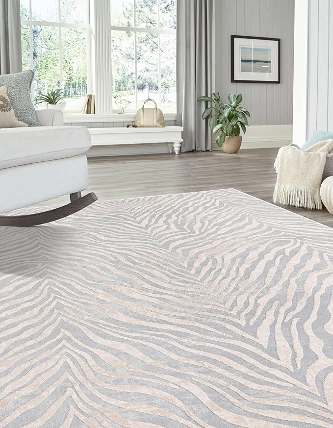 Unique Loom Finsbury Collection Area Rug - Meghan (5' 3" x 8' Rectangle, Gray and Ivory)