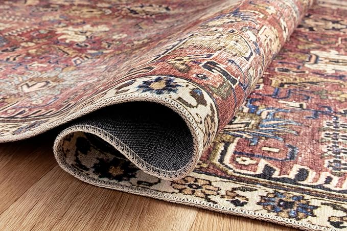Loloi Chris Loves Julia Jules Collection JUL-01 Merlot/Multi 2'-6'' x 9'-6'', .13" Pile Height, Runner Rug
