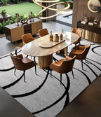YIHOUSE Modern Rugs 6x9, Washable Black and White Area Rug, Thin Abstract Geometric Minimalist Striped Rug, White Rugs for Living Room,Bedroom,Kitchen,Dining Room,Office
