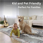 Bloom Rugs Washable Non-Slip 10 ft Runner - Charcoal/Brown Traditional Medallion Runner for Entryway, Hallway, Bathroom, and Kitchen - Exact Size: 2.5' x 10'