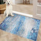 COMSLE Door Mat Soft Absorbent Indoor Front Entryway Rug Machine Washable Entrance Mats for Muddy Paws Non Slip Throw Rugs 32" x 48" Doormat for Inside Foyer Bedroom - Blue