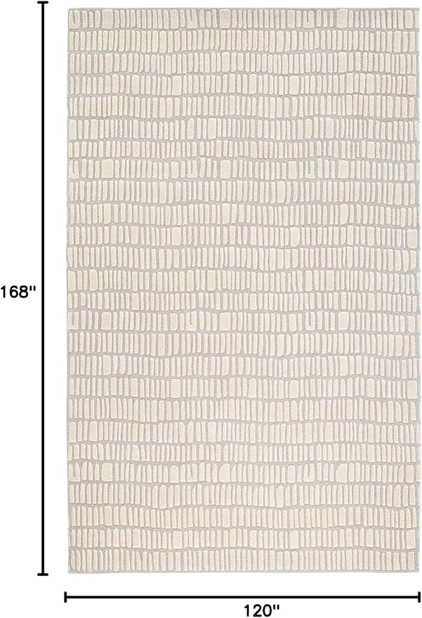 Dash and Albert Roark Wool Area Rug - 9.5 X 13.5 Ivory Geometric Hand Tufted Accent Rug - Durable, High Traffic Areas Hallway, Living Room, Stairs - Premium Luxury Hotel Quality Soft Breathable
