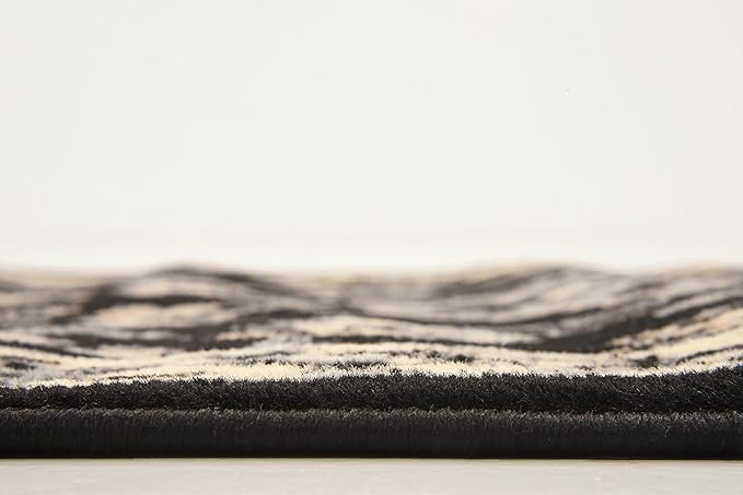 Unique Loom Sialk Hill Collection Area Rug - Washington (2' 2" x 8' 2" Runner Black/Gray)