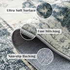 jinchan Kelda Area Rug 2x3 Entryway Rug Washable Soft Indoor Vintage Floor Cover Retro Distressed Mat Accent Lightweight Non-Slip Carpet for Entrance Bathroom Kitchen Living Room Bedroom Grey