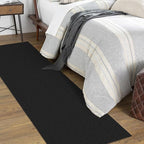 KOZYFLY Runners for Hallways 2x7 ft Washable Kitchen Runner Non Slip Rubber Backed Hall Runners Cotton Entryway Runner Rugs Floor Carpet for Indoor Backdoor Bedroom Kitchen, Black/Dark Grey