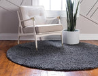 Unique Loom Davos Shag Collection Area Rug - Solid (9' 10" Round, Peppercorn)
