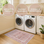 Fame Living Washable Area Rug. Modern Farmhouse. Vintage. Turkish. Bohemian. Distressed. Oriental. Traditional. Rugs for Living Room. Dining. Bedroom. Office. Entryway. Foyer. (860TT, 9'5" x 14')