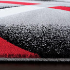 Persian Area Rugs Swirls Modern Abstract Area Rug Carpet, 2' x 3', Black/Red/White