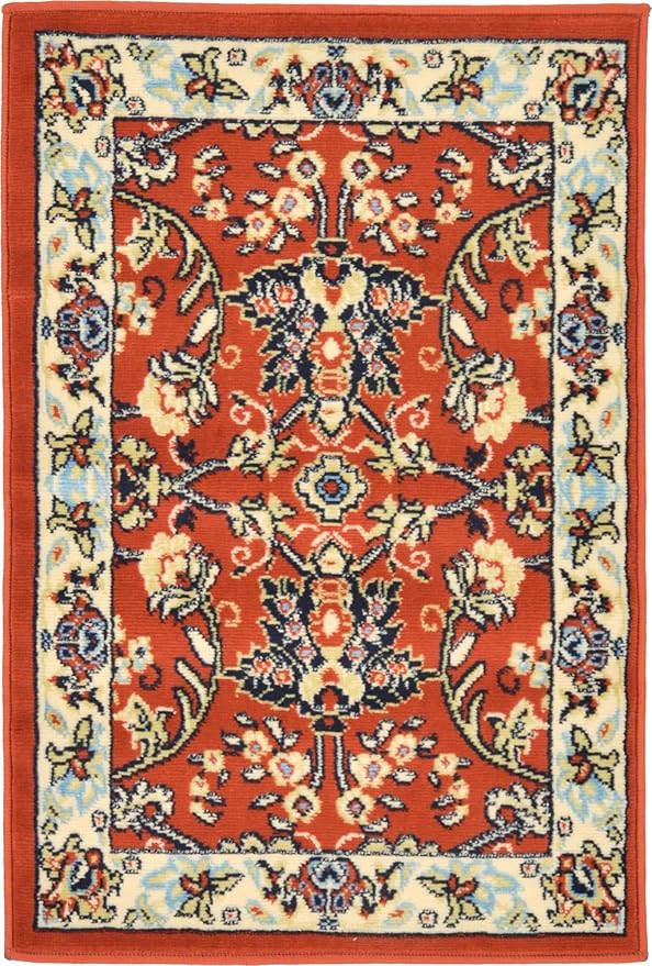 Unique Loom Sialk Hill Collection Area Rug - Washington (2' 2" x 3' 1" Rectangle Terracotta/Cream)