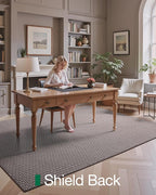 LUMI Indoor Area Rugs, Non-Slip Low Profile Checkered Inside Rug, Comfort Weave Grid Pattern Floor Rug, 4'x6'