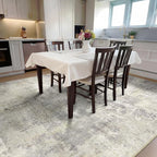 Washable Area Rug for Living Room 6x9 - Neutral Modern Abstract Rugs, Soft Non Slip Carpet with for Bedroom, Under Dining Room Table, Home, Office, Dorm - Brown Grey
