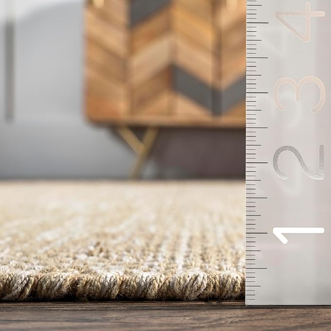 nuLOOM Alessi Solid Farmhouse Cotton Area Rug, 3x5, Beige