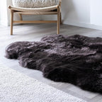 Real Sheepskin Rug 4x6 ft | Sheepskin Rugs for Living Room and Sofa | Bedside Rugs for Bedrooms | Large Fluffy Rug is Breathable & Heat-regulating in Color Chocolate