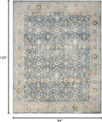Nourison Home Astra Machine Washable 8' x 10' Teal Beige Area Rug