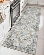LUMI Washable Kitchen Rug 2x6 for Floor, Non Slip Runner Rugs with Rubber Backing, Low Pile Comfort Area Carpet for Standing, Living Room, Entryway, Laundry, Hallways