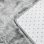 Large Shag Area Rugs 8 x 10, Tie-Dyed Plush Fuzzy Rugs for Living Room, Ultra Soft Fluffy Furry Rug for Bedroom, Indoor Carpet Nursery Rugs for Kids Room Home Decor, Light Grey