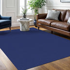 Braided Area Rug 5x7 Ft Washable Rugs for Living Room Bedroom Rugs Rubber Backed Boho Dining Room Rug Cotton Living Room Woven Floor Carpet for Nursery Playroom, Royal Blue/Navy