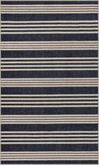 Lahome Striped Easy Jute Washable Rug, 3x5 Outdoor Porch Patio Entryway Rug Indoor Outdoor Carpet for Living Room, Farmhouse Neutral Non Slip Black Carpet for Backyard Bedroom Kitchen