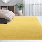 Large Area Rugs for Living Room Bedroom, 6x9 Feet Yellow Rug, Minimalist Modern Shag Rug, Soft Thick Comfy Memory Foam Indoor Carpet, Non-Slip Washable Rug for Boys Girls Dorm Nursery Room Home Decor