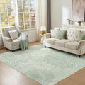 WITSHOCK Living Room Area Rugs 8x10: Boho Light Green Rug for Bedroom Kids Room Neutral Modern Soft Thin Large Carpet Non-Slip Stain Resistant Low Pile Decor,Green/Light Green