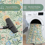 Morebes Boho Washable 6x9 Area Rugs for Living Room, Soft Vintage Floral Girls Bedroom Rug Non Slip, Indoor Floor Carpet for Nursery Kids Playroom Home Office, Green/Multi
