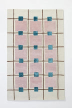Greer Wool Area Rug - Chic Hand-Tufted Mauve, Blue, and Beige Design for Stylish Home Decor (7x11 Ft)