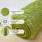 Andency 6x9 Area Rugs Olive Green,Large Shag Fluffy Soft Shaggy Rugs for Living Room Bedroom, Non-Slip Thick Plush Carpet for Kids Girls and Boys, Dorm Nursery Home Decor Aesthetic