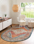 Unique Loom Isabella Collection Area Rug - Rossellini (7' 10" x 10' Oval, Rust Red/ Beige)