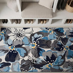 Rugshop Gray Large Floral Non-Slip Area Rug Fade Resistant for Bedroom, Entryway and Home Office, 4' x 6'