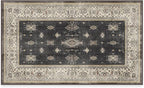 RUGGABLE Washable Vintage Area Rug – Verena Dark Wood 3x5, Stain-Resistant, Non-Slip – Small Machine Washable Rugs for Living Room, Bedroom, Hallway, Entryway & Office–with Cushioned Pad