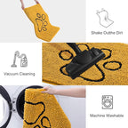 Smiry Dog Door Mat for Muddy Paws, Absorbent Dirt Trapper Non Slip Quick Dry Washable Chenille Mat for Mud Dogs, Entry Rug for Indoor and Outdoor (48x30 Inches, Golden Yellow and Black)