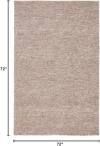 SAFAVIEH Natura Collection Area Rug - 6' Round, Brown, Handmade Wool Blend, Textured Design, Ideal for Living Room, Bedroom, Dining Space (NAT620T)