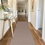 GOYLSER 5ft Kitchen Runner Rugs Non Skid Washable, Rubber Backed Absorbent Jute Kitchen Rug Carpet Sink Mat Non Slip, Light Brown