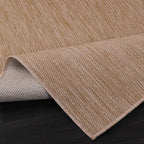 Beverly Rug Indoor Outdoor Rug 10x14, Washable Outside Carpet for Patio, Deck, Porch, Solid Modern Area Rug, Water Resistant, Jute Beige