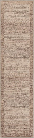 Rugs.com Angelica Collection Rug – 8 Ft Runner Beige Medium-Pile Rug Perfect for Hallways, Entryways