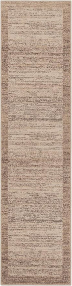 Rugs.com Angelica Collection Rug – 8 Ft Runner Beige Medium-Pile Rug Perfect for Hallways, Entryways