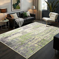 Toneed Abstract Area Rug Modern Washable Rug Soft Non Slip Rug Low Pile for Bedroom Living Room Dining Room Green 6x9 Feet