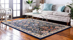 Unique Loom Espahan Collection Area Rug - Cape Cod (6' 1" x 9' Rectangle, Navy Blue/ Black)