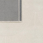 Paco Home Modern Area Rug with Minimalist Arched Lines in Neutral Cream, Size: 5'3" x 7'3"