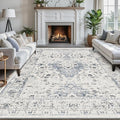 LUMI 8x12 Washable Area Rug for Living Room, Ultra Soft Traditional Rugs Non Slip with Rubber Backing, Low Profile, High Traffic, Stain Resistant Carpets, Ideal for Bedroom, Dining Room, Indoor