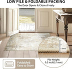 Washable Area Rugs 2'x6' Non-Slip Modern Abstract Soft for Living Room Entryway Bedroom Nursery, Print Pattern, Neutral Brown Gray