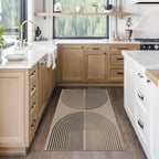 Easy Jute Rainbow Entryway Rug, 2.6x4 Washable Non-Slip Indoor Outdoor Doormat, Neutral Boho Farmhouse Kitchen Rug Modern Abstract Throw Rugs for Entrance Bedroom Bathroom
