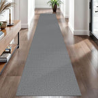 EARTHALL Washable Runner Rug 2x10 Ft Non Slip Runners for Hallways Long Cotton Rubber Backed Kitchen Runner Braided Indoor Floor Carpet Runners for Entryway, Hallway, Kitchen, Charcoal Gray