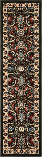 Unique Loom Espahan Collection Area Rug - Cape Cod (2' 2" x 8' 2" Runner, Green/ Black)
