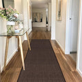 GOYLSER 5ft Kitchen Runner Rugs Non Skid, Absorbent Small Jute Kitchen Carpet Rugs, Rubber Backed Home Floor Mat, Deep Brown