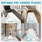 Beach Pattern 2x8ft Runner Rug Non Slip Washable Kitchen Runner Rug with Rubber Backing，Low-Pile Soft Washable Runner Rugs for Hallway Entryway Kitchen Bedroom Living Room Bathroom