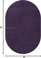 Eyely UES100N-5OV Supersoft Haze Solid Low-Pile Indoor Area Rug, Coastal, Bohemian, Minimalist, Classic, Casual for Bedroom,Kitchen,Living Room,Non Shedding,Easy-Washing, Purple, 5 X 8 Oval