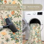 Morebes Boho Floral Washable Runner Rug 2x6, Flower Bathroom Sage Green Runner Rugs for Hallway Non Slip, Soft Botanical Birds Indoor Throw Carpet for Entry Bedroom Laundry Room
