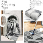 MUJOO 3x5 Rug Washable,Black and Grey Area Rugs for Bedroom Entryway Living Room Bedside,Small Boho Throw Floor Carpet Non Slip Soft Indoor Modern Abstract